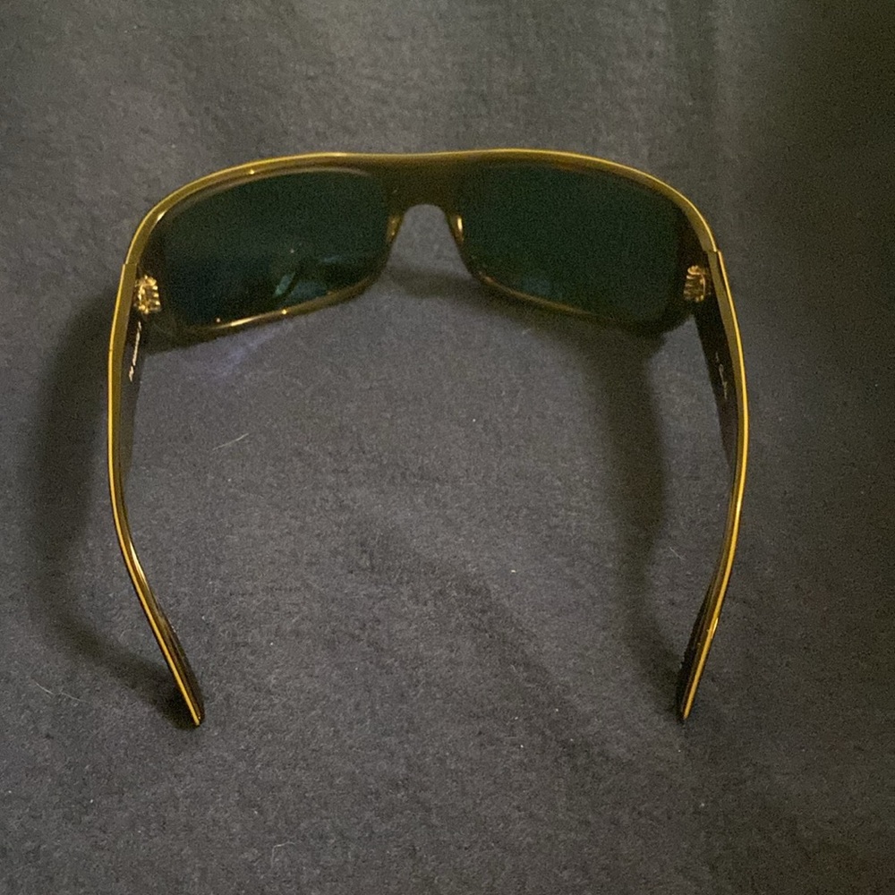 Tortoiseshell Shield Sunglasses with Green Lenses - Picture 4 of 8